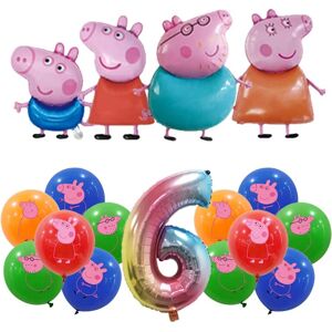 ETECHMART (Balloon Set 6 -17pcs, Other) Peppa Pig Birthday Party Decoration Foil Latex Bal ETECHMART (Balloon Set 6 -17pcs, Other) Peppa Pig Birthday Party Decoration Foil Latex Bal