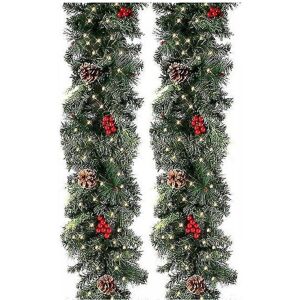 Unbranded (2.7M with light) Christmas Wreaths With Pinecones Red Berries Artificial Christ Unbranded (2.7M with light) Christmas Wreaths With Pinecones Red Berries Artificial Christ