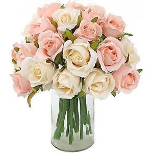 Unbranded 24 Heads Artificial Rose Flowers Bouquet Silk Flowers Rose for Home Bridal Weddi Unbranded 24 Heads Artificial Rose Flowers Bouquet Silk Flowers Rose for Home Bridal Weddi