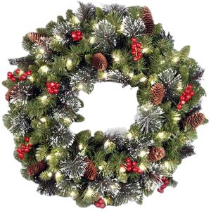 SKESRJTOP (40CM luminous model) Christmas Wreath Door Hanging Wall Hanging Decoration Chri SKESRJTOP (40CM luminous model) Christmas Wreath Door Hanging Wall Hanging Decoration Chri