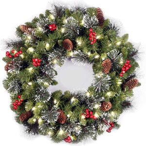 SKESRJTOP (50cm glowing model) Christmas Wreath Door Hanging Wall Hanging Decoration Chris SKESRJTOP (50cm glowing model) Christmas Wreath Door Hanging Wall Hanging Decoration Chris