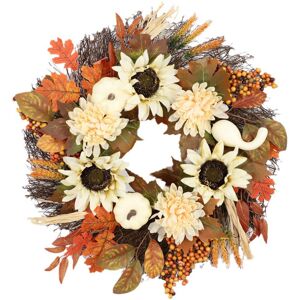 SKESRJTOP (White pumpkin wreath, 50CM) Thanksgiving White Pumpkin Garland Harvest Festival SKESRJTOP (White pumpkin wreath, 50CM) Thanksgiving White Pumpkin Garland Harvest Festival