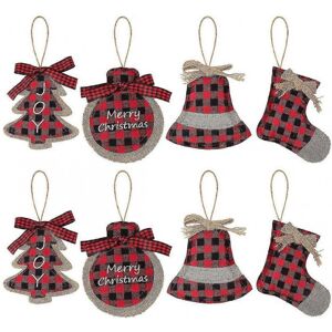 Unbranded Christmas Decorations Tree Ornament, Plaid Stitching Burlap Hanging Ornaments Unbranded Christmas Decorations Tree Ornament, Plaid Stitching Burlap Hanging Ornaments