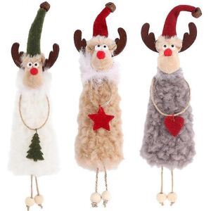 Unbranded 3pcs Christmas Plush Elk Reindeer Pendant Christmas Tree Hanging Decor Xmas Holi Unbranded 3pcs Christmas Plush Elk Reindeer Pendant Christmas Tree Hanging Decor Xmas Holi