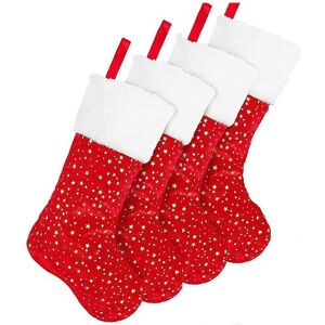 Unbranded 18 Inches Red Christmas Stockings Set Of 4 Golden Stars Christmas Fireplace Hang Unbranded 18 Inches Red Christmas Stockings Set Of 4 Golden Stars Christmas Fireplace Hang