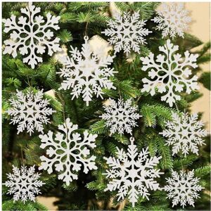 Unbranded 36pcs White Glitter Plastic Snowflake Ornaments for Winter Christmas Tree Decora Unbranded 36pcs White Glitter Plastic Snowflake Ornaments for Winter Christmas Tree Decora