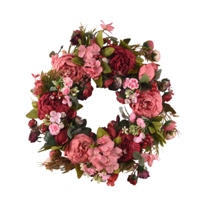 Kopinma Decorative Door Wreath,Silk Flower Peony Wreath 40cm Handmade Garland for Autumn Kopinma Decorative Door Wreath,Silk Flower Peony Wreath 40cm Handmade Garland for Autumn