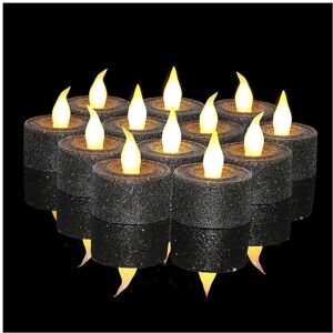 Unbranded LED Black Candles Battery Operated Tea Lights with Built-In 6/18Timer, Black Fla Unbranded LED Black Candles Battery Operated Tea Lights with Built-In 6/18Timer, Black Fla