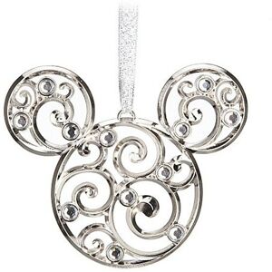 Disney Bohemian Holiday Filigree Mickey Mouse Ornament Silver Disney Bohemian Holiday Filigree Mickey Mouse Ornament Silver