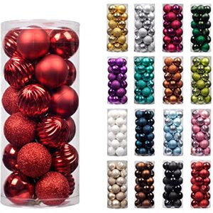 Unbranded (1.57",Red)24pc Christmas Ball Ornaments Xmas Tree Decorations Shatterproof Hook Unbranded (1.57",Red)24pc Christmas Ball Ornaments Xmas Tree Decorations Shatterproof Hook