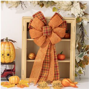 Unbranded (Thanksgiving Bow C) Autumn Festive Pumpkin Wreath With Elegant Bow For Thanksgi Unbranded (Thanksgiving Bow C) Autumn Festive Pumpkin Wreath With Elegant Bow For Thanksgi