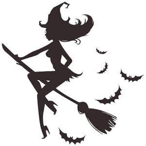 Kikidex (As show, One size) Halloween Decoration Bat Witch Wall Sticker Bedroom Living R Kikidex (As show, One size) Halloween Decoration Bat Witch Wall Sticker Bedroom Living R