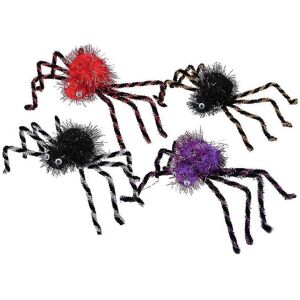 Kikidex (As show, One size) Halloween Plush Spider Decoration (Black Red Purple white)4 Kikidex (As show, One size) Halloween Plush Spider Decoration (Black Red Purple white)4