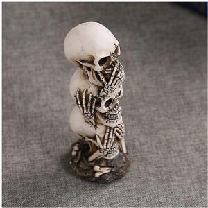Kikidex (As show, One size) Mini Resin Skull Statue Sculpture Halloween Vintage Home Dec Kikidex (As show, One size) Mini Resin Skull Statue Sculpture Halloween Vintage Home Dec