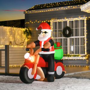 HOMCOM 5.5ft Light-Up Inflatable Santa Claus Riding a Bike Decoration for Lawn HOMCOM 5.5ft Light-Up Inflatable Santa Claus Riding a Bike Decoration for Lawn