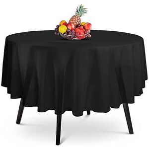 Unbranded (As show, One size) High Quality Disposable Round Black Plastic Tablecloth - 83* Unbranded (As show, One size) High Quality Disposable Round Black Plastic Tablecloth - 83*