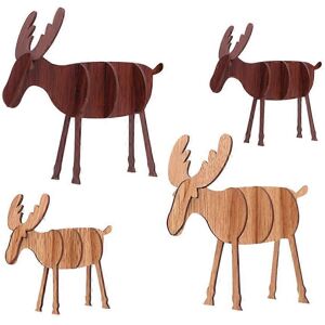 Unbranded (As show, One size) 4 new Christmas decoration supplies, DIY wooden elk ornament Unbranded (As show, One size) 4 new Christmas decoration supplies, DIY wooden elk ornament