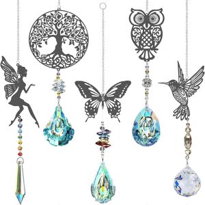 Unbranded (As show, One size) Crystal Sun Catchers,Set of 5 Hummingbird Tree Owl Butterfly Unbranded (As show, One size) Crystal Sun Catchers,Set of 5 Hummingbird Tree Owl Butterfly