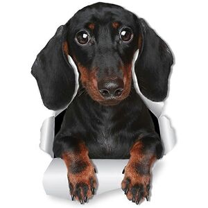 Unbranded (As show, One size) Cute Dachshund Dog Wall Sticker - Dog Toilet Sticker -3D Dog Unbranded (As show, One size) Cute Dachshund Dog Wall Sticker - Dog Toilet Sticker -3D Dog