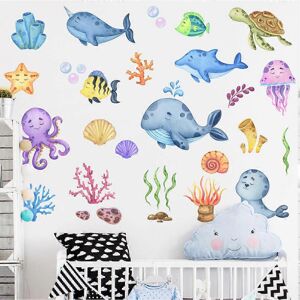 Unbranded (As show, One size) Under the Sea Wall Stickers Tropical Wall Sticker Fish Jelly Unbranded (As show, One size) Under the Sea Wall Stickers Tropical Wall Sticker Fish Jelly