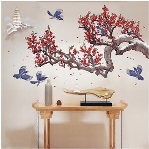 Unbranded (As show, One size) Large Plum Blossom Ink and Watercolor Wall Decal Living Room Unbranded (As show, One size) Large Plum Blossom Ink and Watercolor Wall Decal Living Room