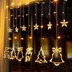 Unbranded (As show, One size) Curtain Light 138 LEDs, Christmas Light Garland Star Reindee Unbranded (As show, One size) Curtain Light 138 LEDs, Christmas Light Garland Star Reindee
