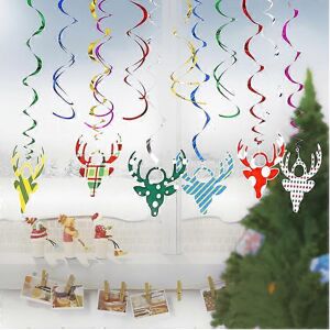Unbranded (As show, One size) Christmas Hanging Swirl Decorations, 12cs Foil Ceiling Hangi Unbranded (As show, One size) Christmas Hanging Swirl Decorations, 12cs Foil Ceiling Hangi