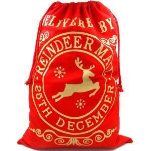 Unbranded (As show, One size) Santa Sack Large Red - Christmas Reindeer Post Style Draw St Unbranded (As show, One size) Santa Sack Large Red - Christmas Reindeer Post Style Draw St