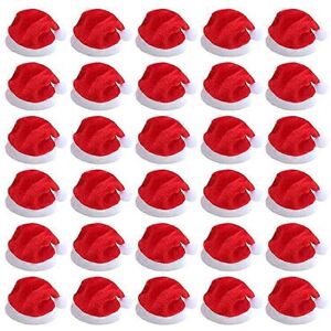 Unbranded (As show, One size) Mini Christmas Hat,30 Pieces Santa Hat for Cup Silverware Bo Unbranded (As show, One size) Mini Christmas Hat,30 Pieces Santa Hat for Cup Silverware Bo