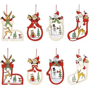 Unbranded (As show, One size) 8PCS Wooden Christmas Ornaments, Christmas Tree Decoration, Unbranded (As show, One size) 8PCS Wooden Christmas Ornaments, Christmas Tree Decoration,