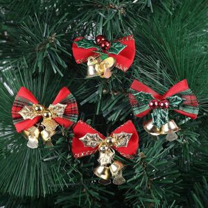 Unbranded (As show, One size) 16 Pieces Christmas Bow 4.5*3cm with Bell Mini Plaid Bows Bu Unbranded (As show, One size) 16 Pieces Christmas Bow 4.5*3cm with Bell Mini Plaid Bows Bu