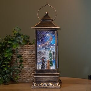Samuel Alexander 31cm Dual Power LED Christmas Water Lantern with Macneil 'Cats & Dogs Watching S Samuel Alexander 31cm Dual Power LED Christmas Water Lantern with Macneil 'Cats & Dogs Watching S