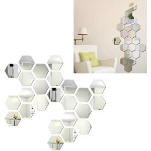 Unbranded 24PCS Hexagon Mirror Wall Stickers Acrylic Sticker Decoration for Home Living Ro Unbranded 24PCS Hexagon Mirror Wall Stickers Acrylic Sticker Decoration for Home Living Ro