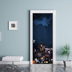 Unbranded (As show, One size) Halloween 3D haunted house Door Stickers, 30 x 79 Inches hau Unbranded (As show, One size) Halloween 3D haunted house Door Stickers, 30 x 79 Inches hau