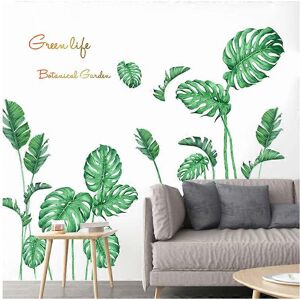 Unbranded (As show, One size) Tropical Plant Wall Stickers Green Palm Leaf Wall Sticker Li Unbranded (As show, One size) Tropical Plant Wall Stickers Green Palm Leaf Wall Sticker Li