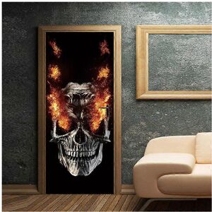 Unbranded (As show, One size) Halloween 3D Fire Skull Door Stickers, 30 x 80 Inches Horrib Unbranded (As show, One size) Halloween 3D Fire Skull Door Stickers, 30 x 80 Inches Horrib