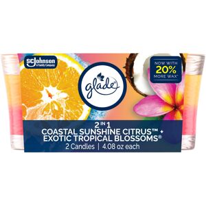 Glade Scented Candle Jar 2in1 Coastal Sunshine Citrus & Exotic Tropical Blossom Glade Scented Candle Jar 2in1 Coastal Sunshine Citrus & Exotic Tropical Blossom