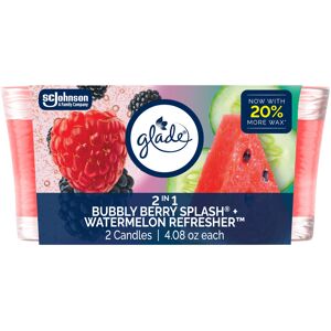 Glade Scented Candle Jar 2in1 Bubbly Berry Splash & Watermelon Refresher Air F Glade Scented Candle Jar 2in1 Bubbly Berry Splash & Watermelon Refresher Air F