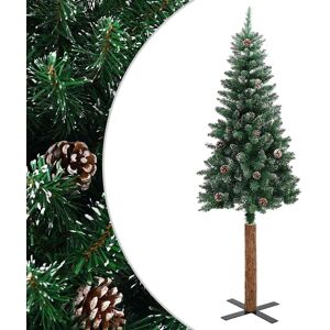 vidaXL Slim Christmas Tree - Snow, Green, 210cm vidaXL Slim Christmas Tree - Snow, Green, 210cm