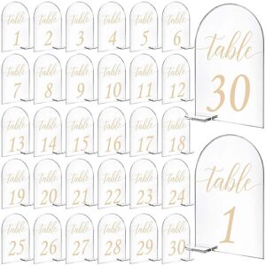 Unbranded (As show, One size) 30pcs Arched Acrylic Sign 1-30 Table Signs Clear Table Numbe Unbranded (As show, One size) 30pcs Arched Acrylic Sign 1-30 Table Signs Clear Table Numbe