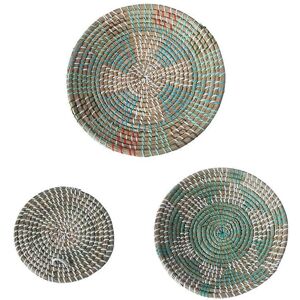 Unbranded (As show, One size) 3pcs Boho Woven Wall Basket Decor Handmade Seagrass Round Ha Unbranded (As show, One size) 3pcs Boho Woven Wall Basket Decor Handmade Seagrass Round Ha