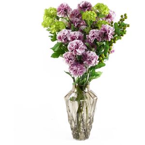 Leaf 70cm Pink Carnation Display Glass Vase Leaf 70cm Pink Carnation Display Glass Vase