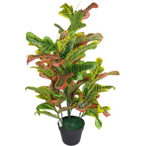Leaf 90cm Artificial Codiaeum Multicoloured House Plant - Large Leaf 90cm Artificial Codiaeum Multicoloured House Plant - Large