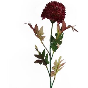 Leaf 70cm Large Ball Dahlia Artificial Flower Stem Pink Leaf 70cm Large Ball Dahlia Artificial Flower Stem Pink