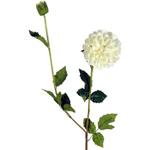 Leaf 75cm Artificial Dahlia PomPom Flowers Cream Leaf 75cm Artificial Dahlia PomPom Flowers Cream