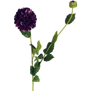 Leaf 75cm Artificial Dahlia PomPom Flowers Purple Leaf 75cm Artificial Dahlia PomPom Flowers Purple