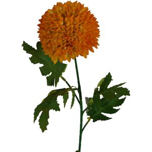 Leaf 70cm Large Ball Dahlia Artificial Flower Stem Yellow Leaf 70cm Large Ball Dahlia Artificial Flower Stem Yellow