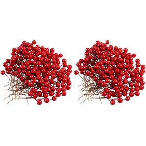 Tlily 400 Pcs Holly Berries Artificial for Christmas Wreath Decorations Making Supplie Tlily 400 Pcs Holly Berries Artificial for Christmas Wreath Decorations Making Supplie