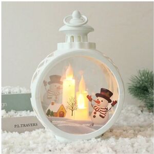 Gaatpot (White Large-Snowman) Christmas decoration supplies LED candle lights round Chri Gaatpot (White Large-Snowman) Christmas decoration supplies LED candle lights round Chri