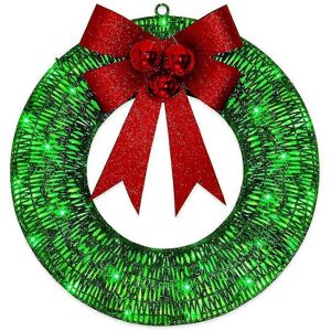 Unbranded Pre-lit Outdoor Christmas Wreath with Lights, 20-Inch Green, Battery-Powered wit Unbranded Pre-lit Outdoor Christmas Wreath with Lights, 20-Inch Green, Battery-Powered wit